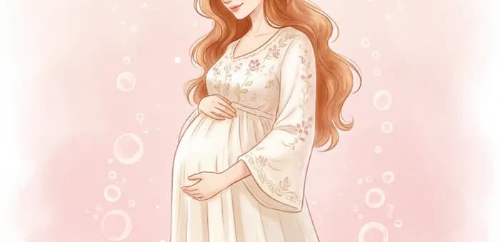 Illustration of an expectant mother resting her hands on her bump